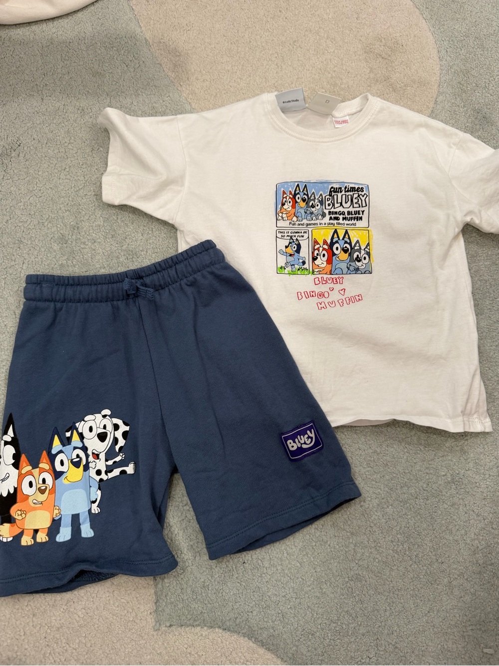 Zara toddler Bluey matching shorts set 6T